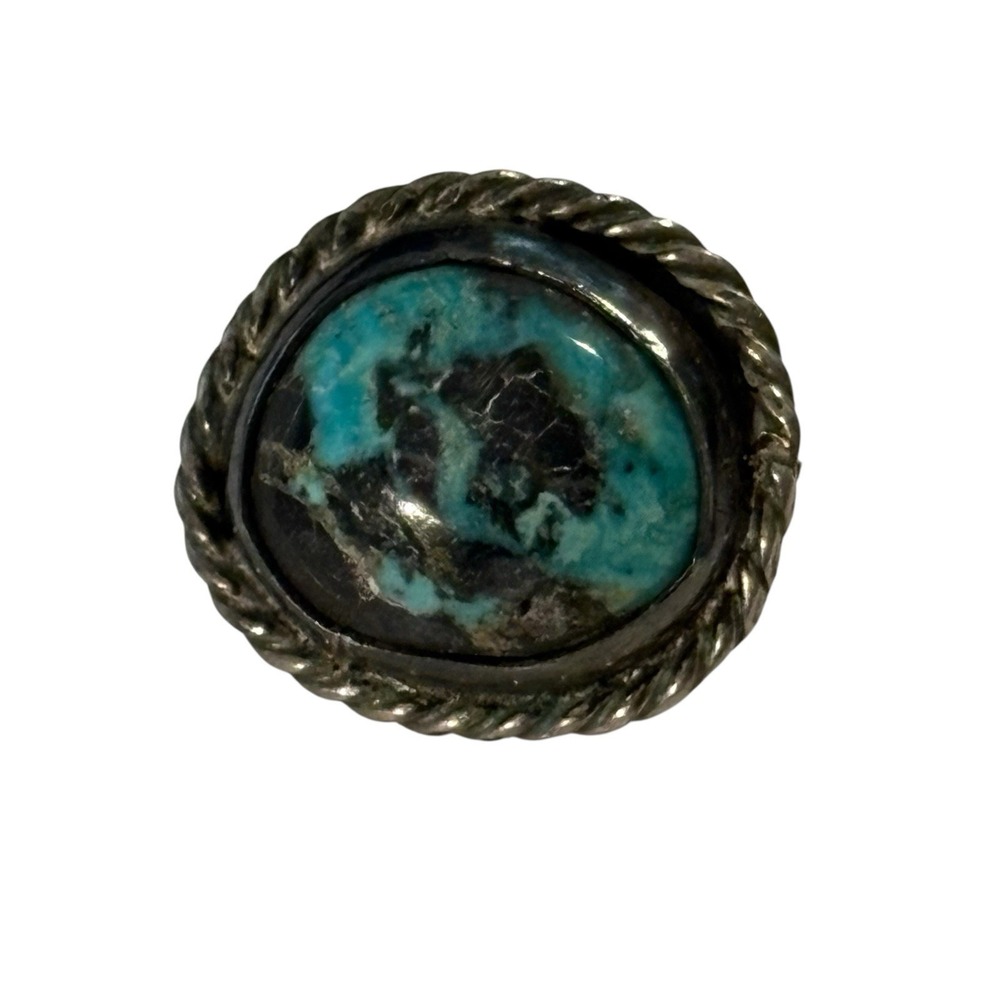 Navajo Handmade Jewelry Bolo Tie Part 925 Sterling‎ Silver Natural Turquoise